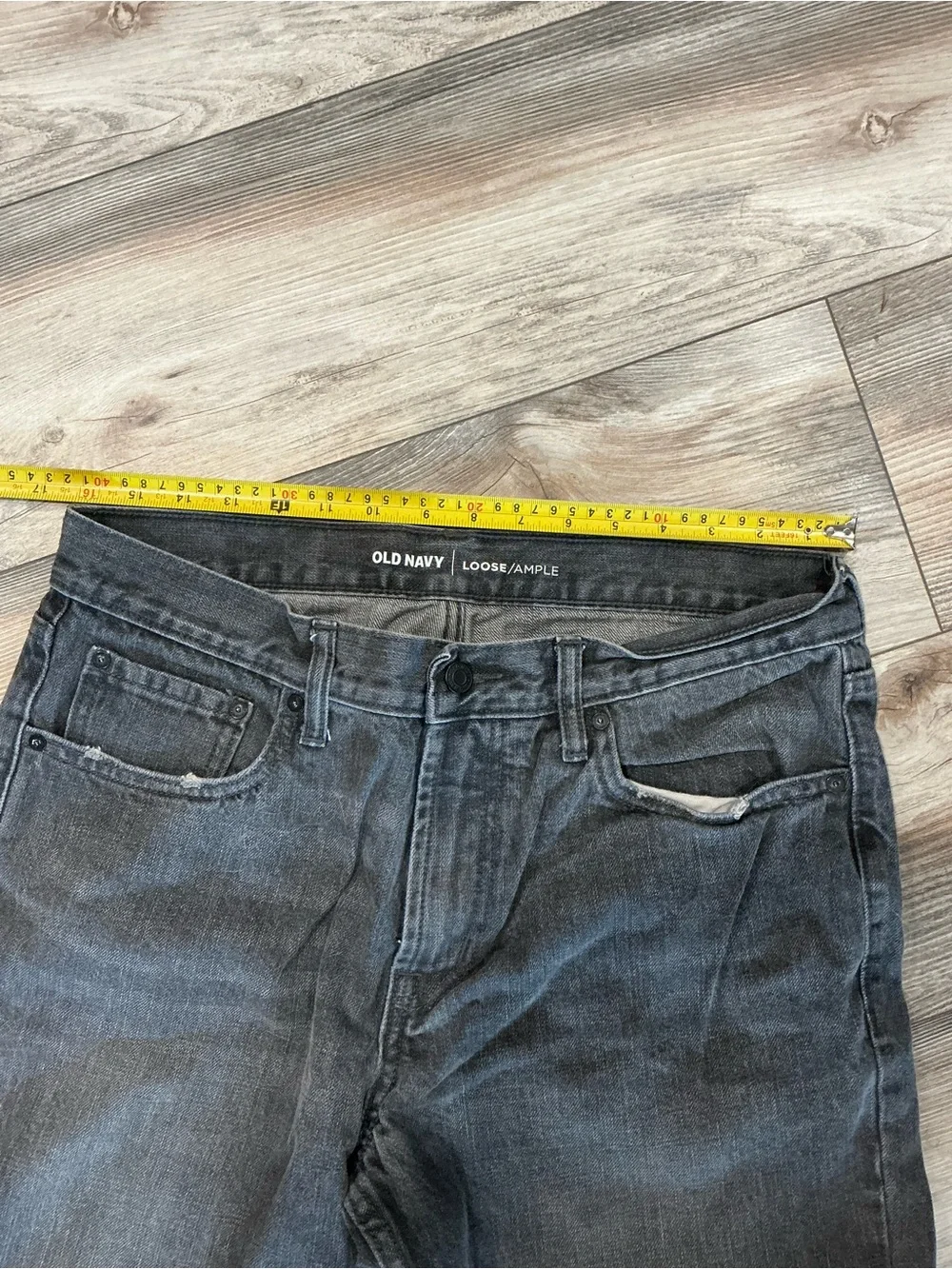 Old Navy Men's Washed Black Straight Jeans 33x30
